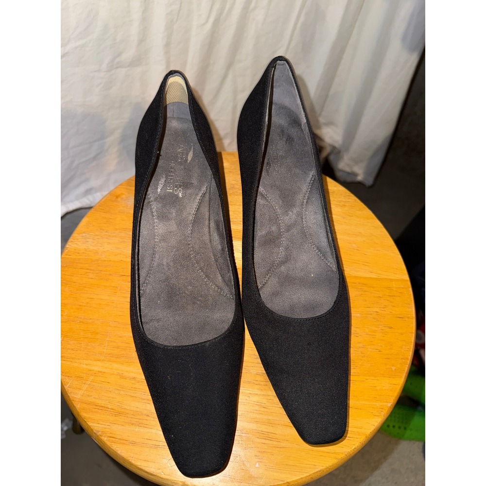 Aerosoles Heel Rest Black Square Toe Kitten Heel Pumps Womens Size 10